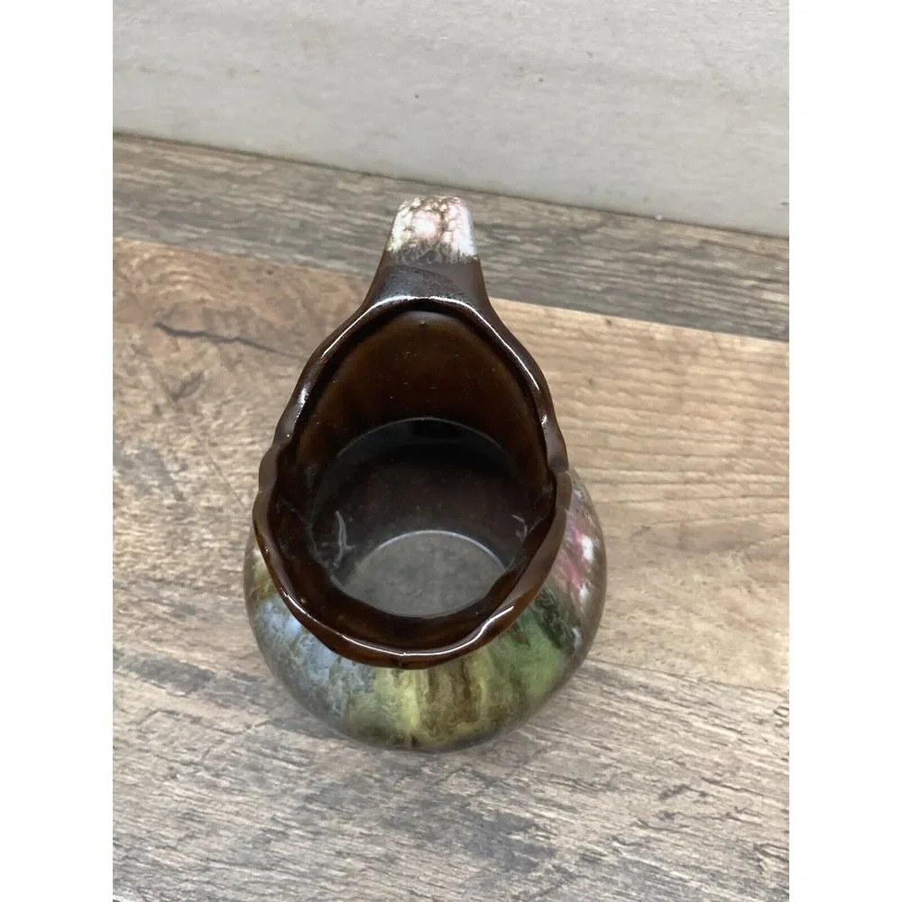 Ceramic Creamer small pitcher brown Multi‎ Colored.